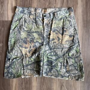 Vintage Realtree Hunting Camo Cargo Shorts Size 34 CHOPPED Baggy Wide Leg 1990s